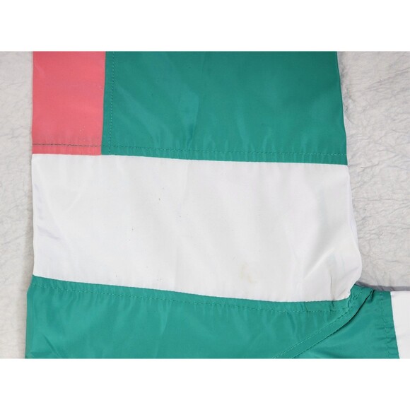 CSG 80s Retro Quarter Zip Pullover hooded Windbreaker Aqua/Pink Men's Size L - Picture 2 of 16